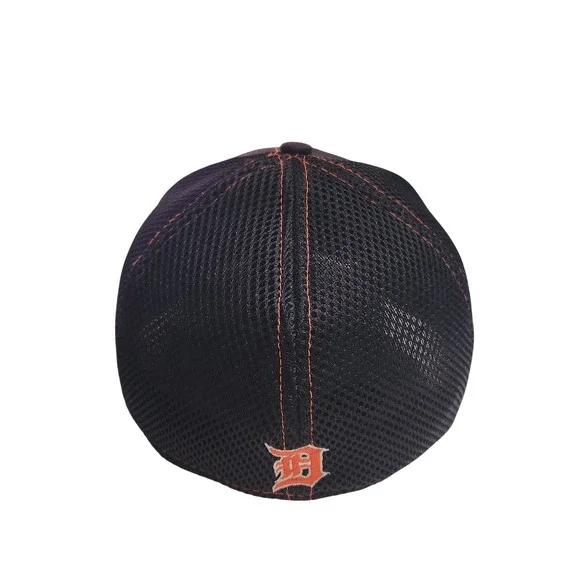 Detroit Tigers Baseball Cap‎ Orange Stitching Mesh Back New Era Fitted - Picture 4 of 5